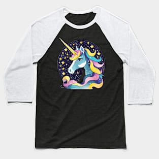 Unicorn with stars Baseball T-Shirt